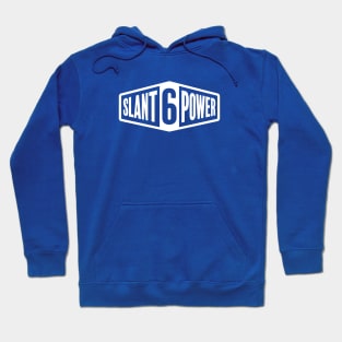 Slant 6 Power - White + Blue Hoodie